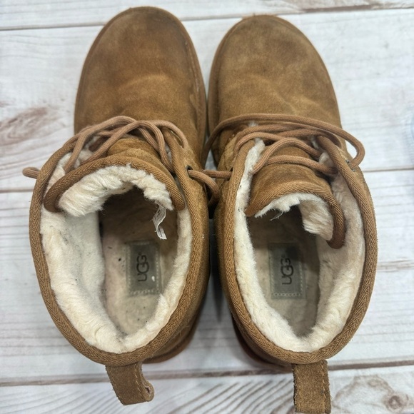 UGG Men’s Neumel Brown Suede Upcycled Shearling Wool Lined Chukka Boot Size 10 - Picture 4 of 13